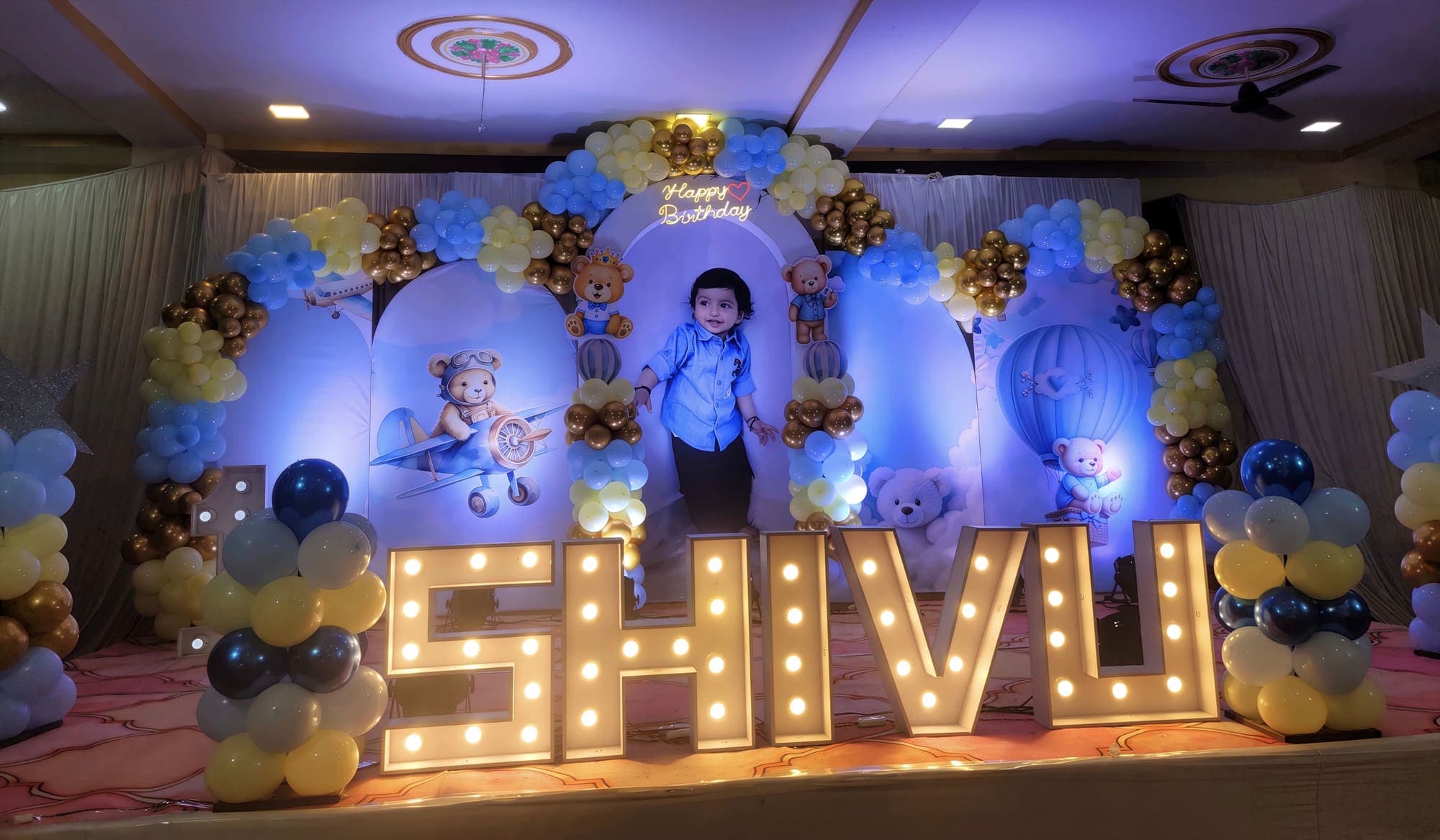 A name in lights, first birthday